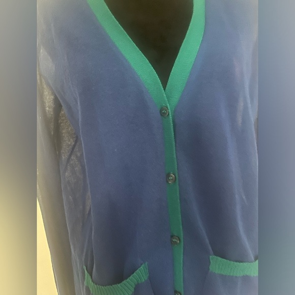 Forever 21 women’s size M blue/teal button down cardigan with pockets. - Picture 5 of 7